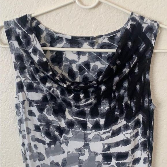 Tahari Ink Blot Sleeveless Blouse/ B&W/ XS - Picture 3 of 9